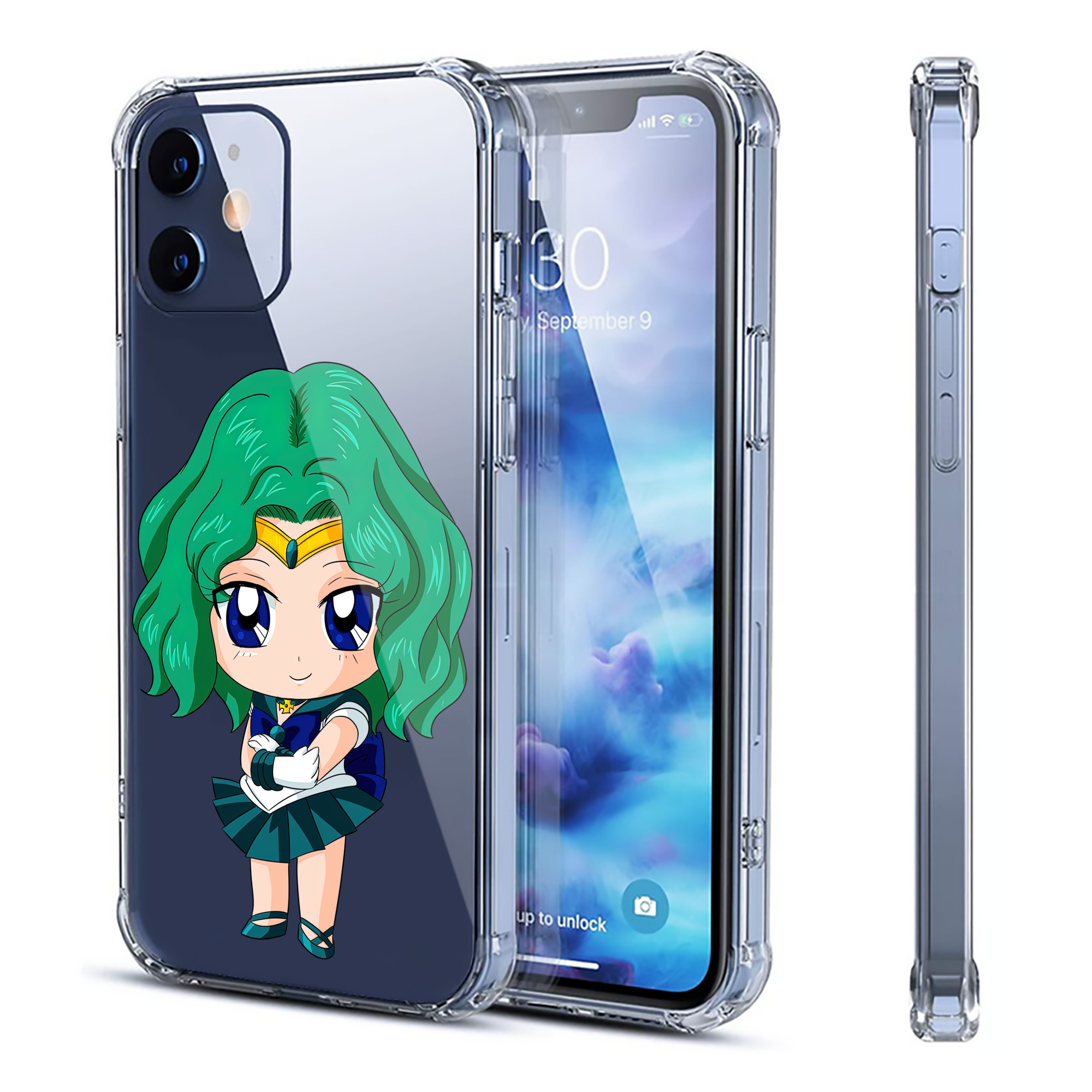 （画像用） 美少女戦士セーラームーン 海王 みちる（かいおう みちる） Sailor Moon Kaiou Michiru 【iPhone 12シリーズ対応】透明スマホケース（クリアソフトケース）